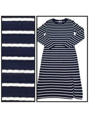 NWT GAP Women's Navy White Striped Ribbed Knit Sweater Dress XL Long Sleeve